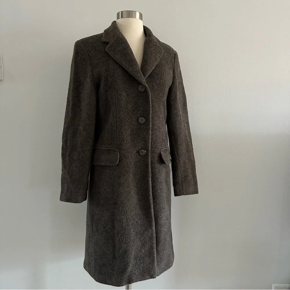 Vintage Liz Claiborne Wool Pea Coat Brown Sz 4 - Picture 1 of 11